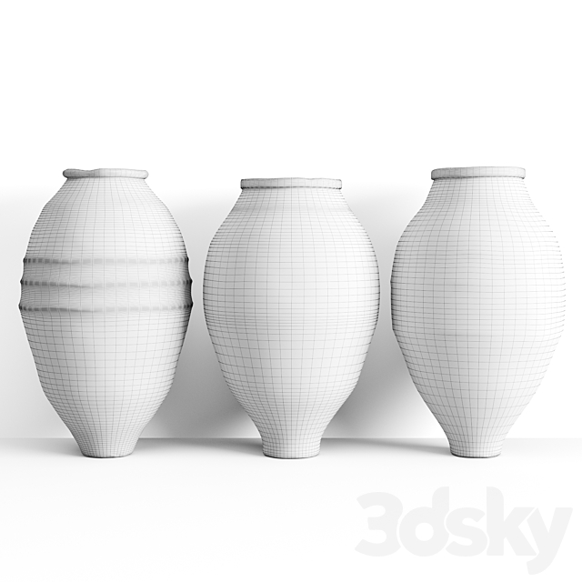 Antique Turkish Jugs for Olive Oil 3DS Max Model - thumbnail 5