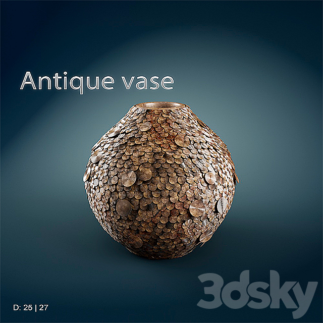 Antique vase 3ds Max - thumbnail 1