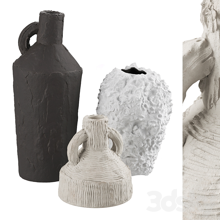 Artisan clay vases 3DS Max Model - thumbnail 1