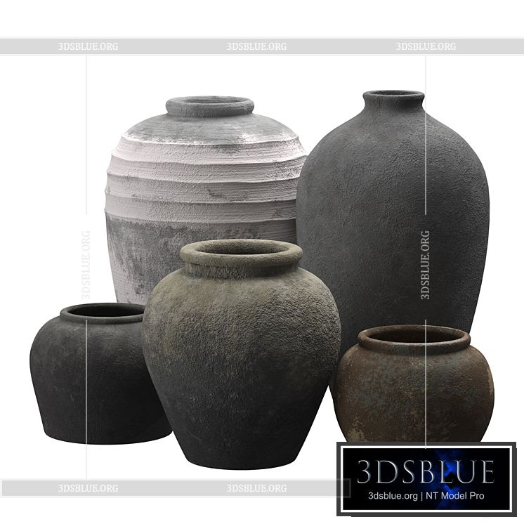 Artisan clay vases 3DS Max - thumbnail 3