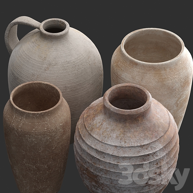 Artisan Hand Painted Vases (Pottery Barn) 3DS Max Model - thumbnail 2