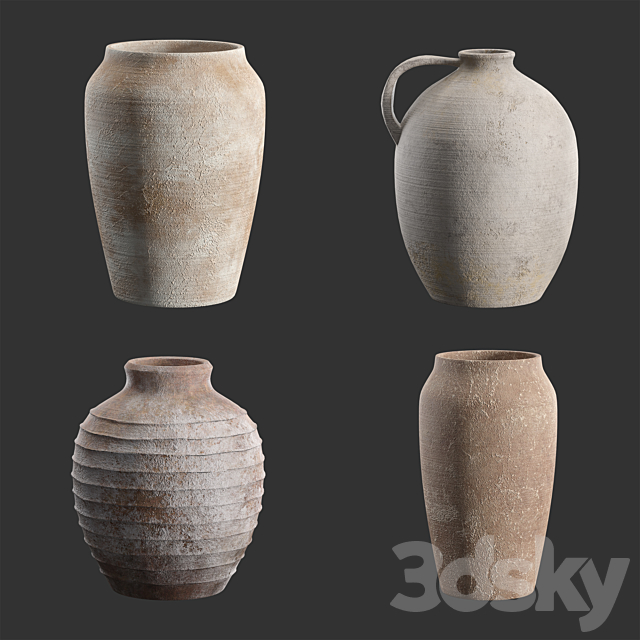 Artisan Hand Painted Vases (Pottery Barn) 3DS Max Model - thumbnail 3