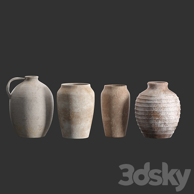 Artisan Hand Painted Vases (Pottery Barn) 3DS Max Model - thumbnail 4