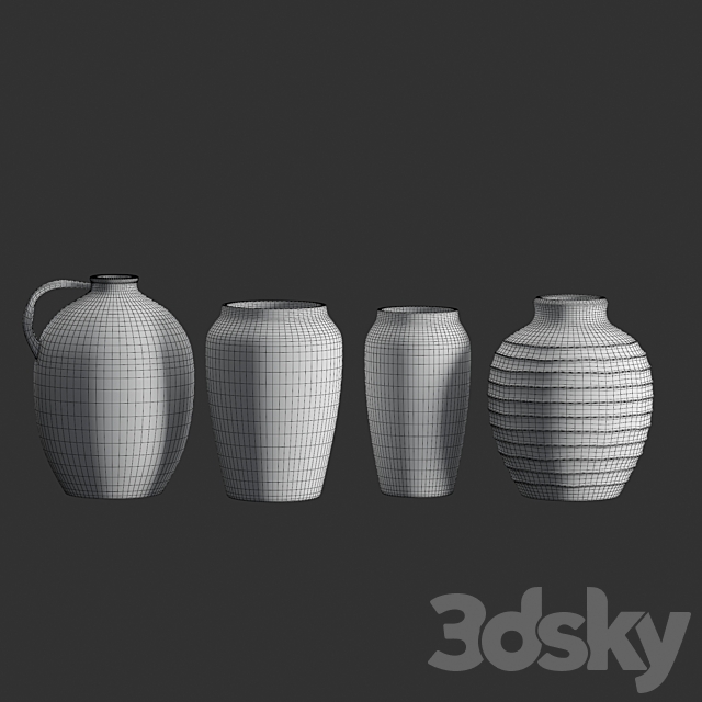 Artisan Hand Painted Vases (Pottery Barn) 3DS Max Model - thumbnail 5