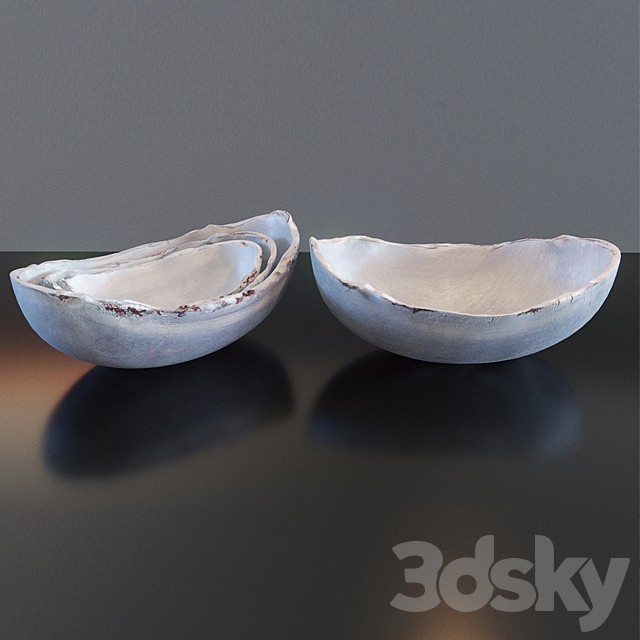 ASHEN OAK BOWL IN GREY by Calvin Klein 3DS Max Model - thumbnail 2