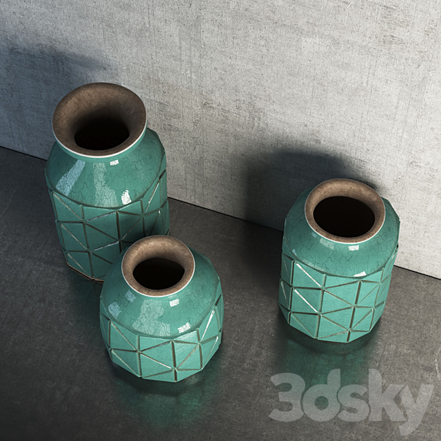 Avron Ceramic Vases 3DS Max Model - thumbnail 2