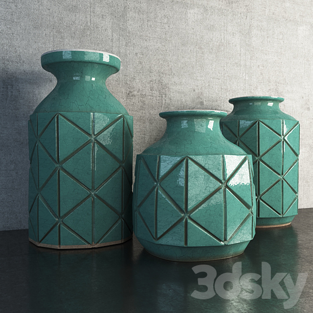 Avron Ceramic Vases 3DS Max Model - thumbnail 3