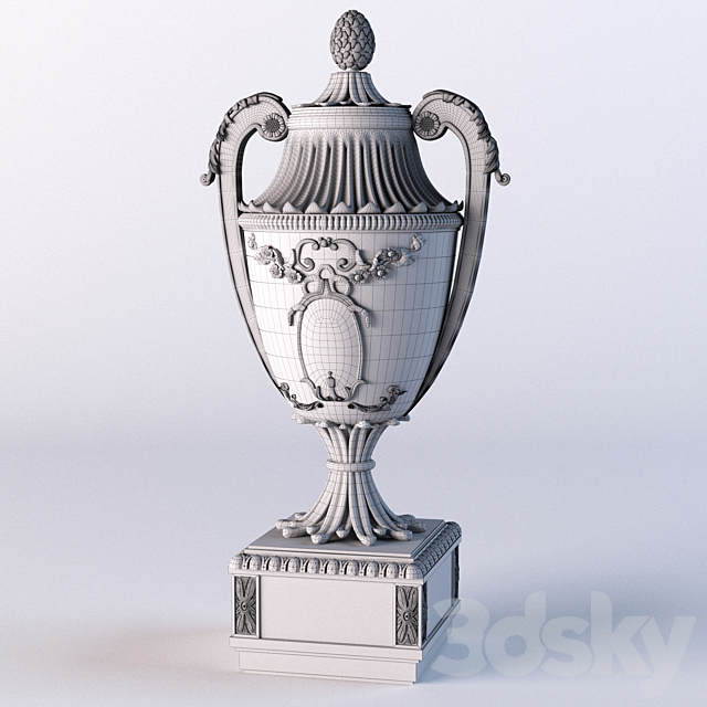 Bronze vase 3DS Max Model - thumbnail 2