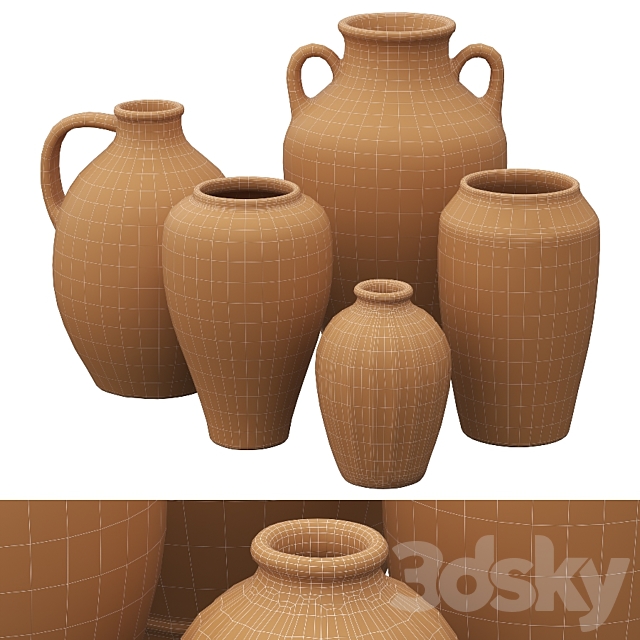 Ceramic vases 3DS Max Model - thumbnail 5