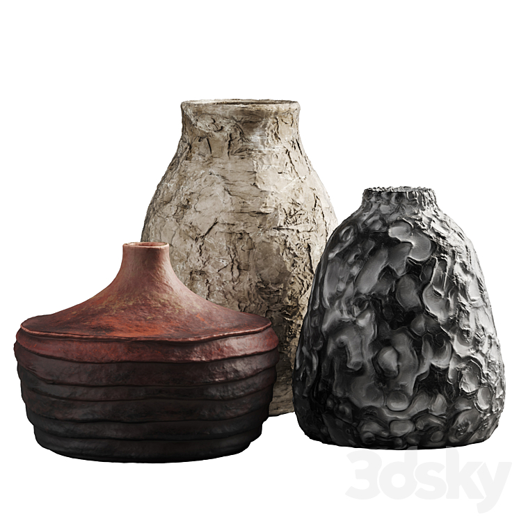 Clay vases 3DS Max - thumbnail 1