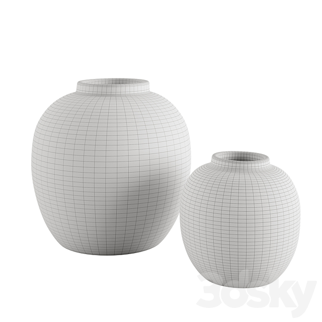 Crackle effect vase 3DS Max Model - thumbnail 2