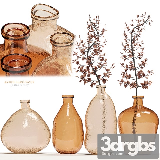 Crate Barrel Amber Glass Vases 3dsmax Download - thumbnail 1