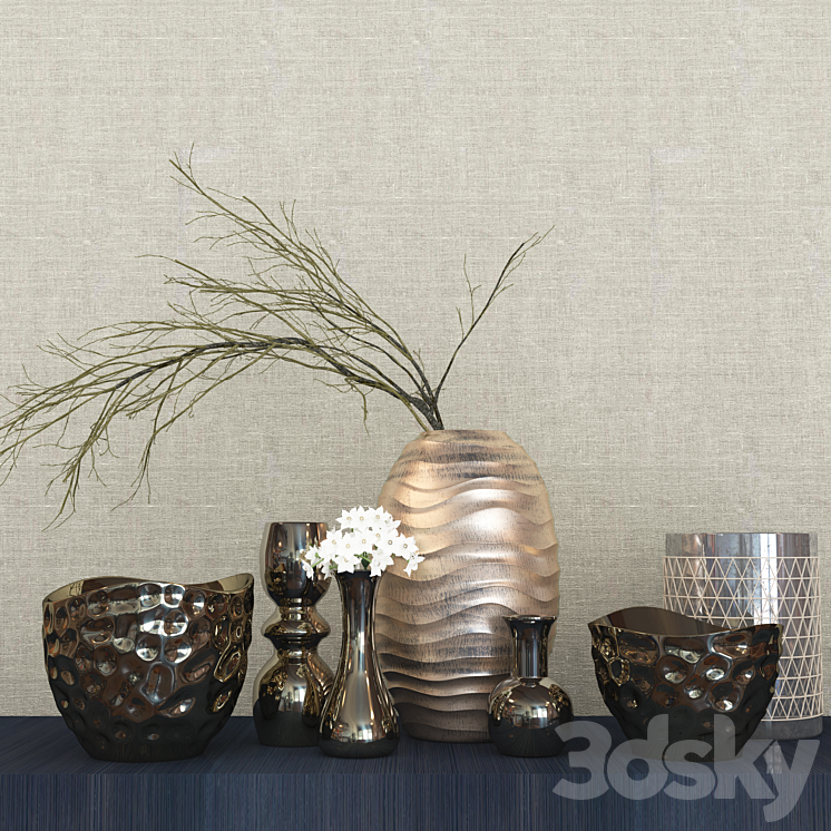 Decor set Kelly Hoppen 4 \/ decorative set 3DS Max - thumbnail 1