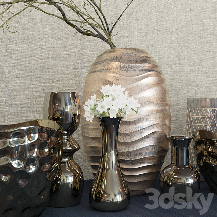 Decor set Kelly Hoppen 4 \/ decorative set 3DS Max - thumbnail 2