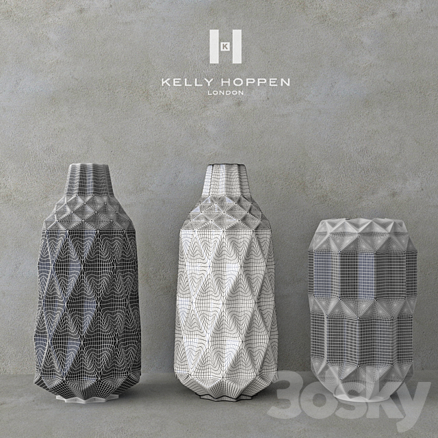 Decor set Kelly Hoppen 5 _ set of vases 3DSMax File - thumbnail 2