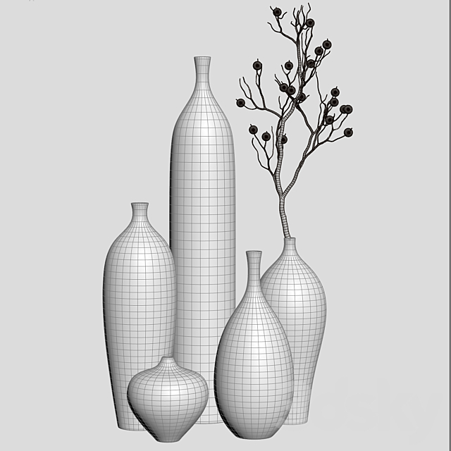 Decor vases 3DS Max Model - thumbnail 2