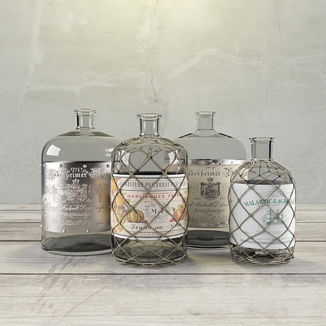 Decorative bottles Dialma Brown 3DSMax File - thumbnail 1