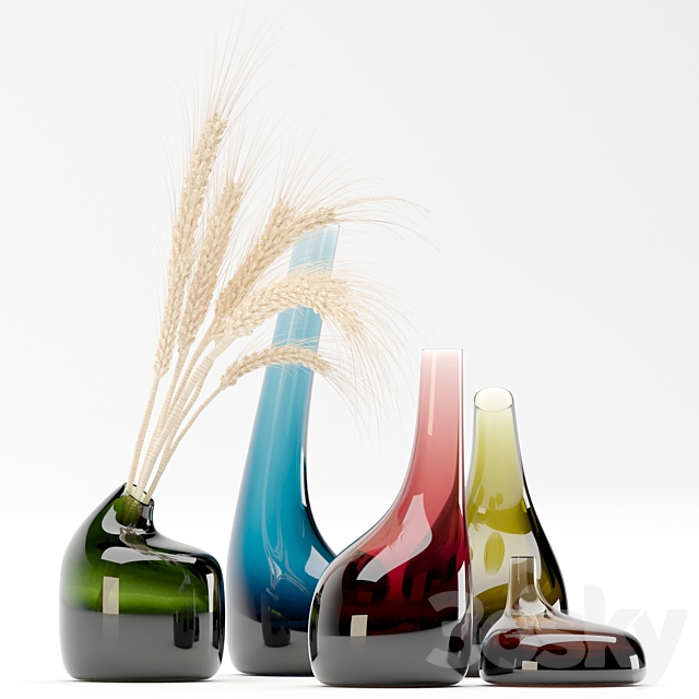 Decorative Glass Vase & Wheat 3DSMax File - thumbnail 2