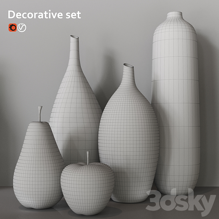 Decorative set 3DS Max - thumbnail 2