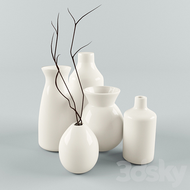 Decorative set of vases 3DSMax File - thumbnail 1