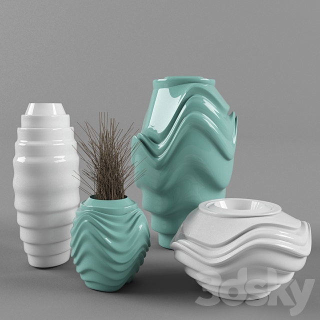 Decorative set of vases 3DSMax File - thumbnail 1