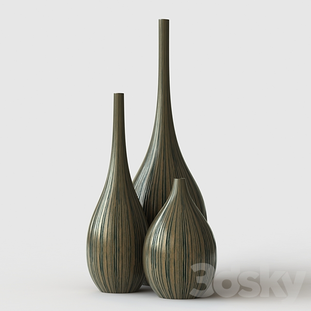 Decorative vase made of wood “LP 588” 3ds Max - thumbnail 1