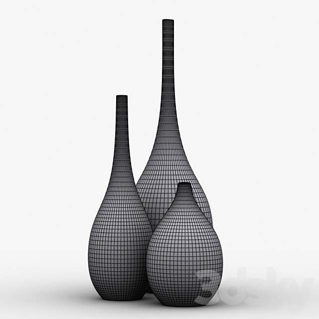 Decorative vase made of wood “LP 588” 3ds Max - thumbnail 2