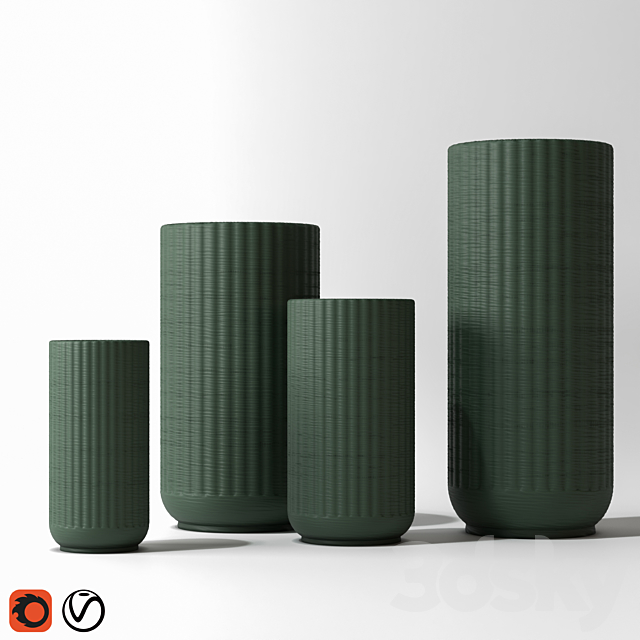 decorative vase set 001 3DSMax File - thumbnail 1