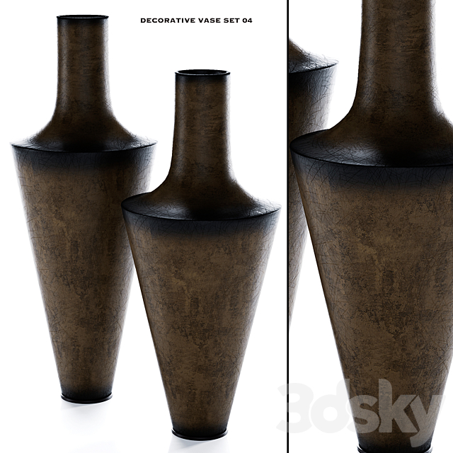 decorative vase set 04 3DSMax File - thumbnail 1