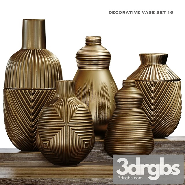 Decorative Vase Set 16 3dsmax Download - thumbnail 1