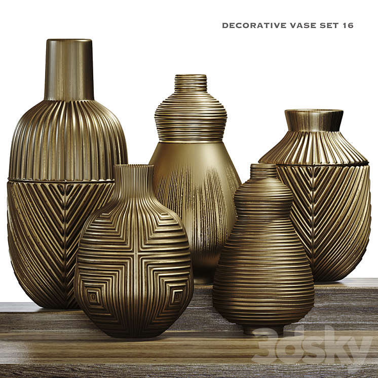 decorative vase set 3DS Max - thumbnail 1