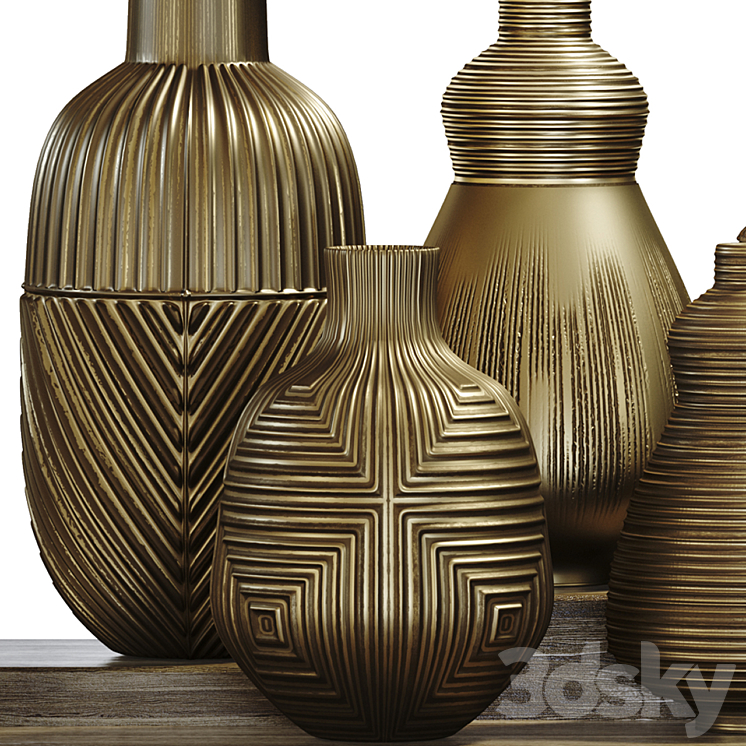 decorative vase set 3DS Max - thumbnail 2