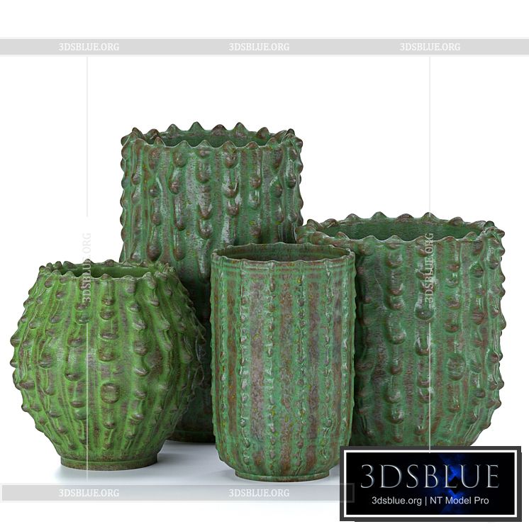 Decorative vases Cactus 3DS Max - thumbnail 3