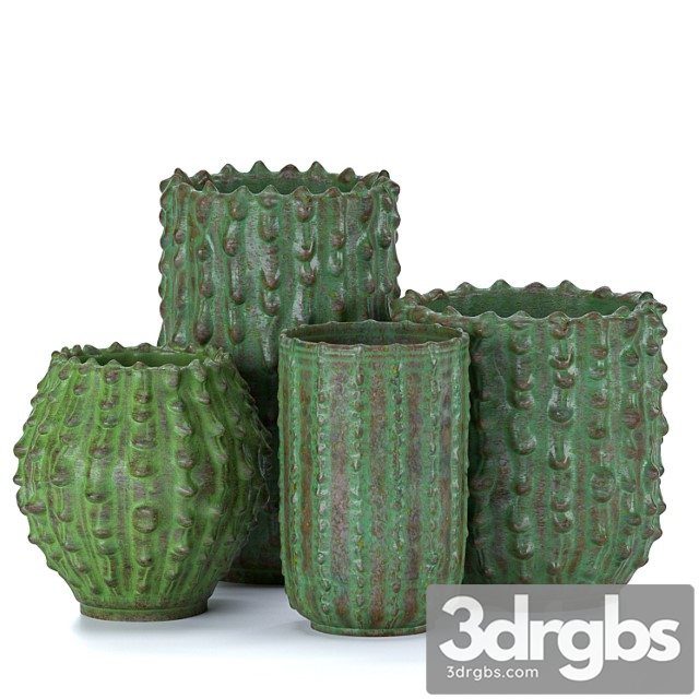 Decorative Vases Cactus 3dsmax Download - thumbnail 1