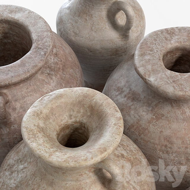 Dishes old history n1 _ Old clay jugs 3DS Max Model - thumbnail 3