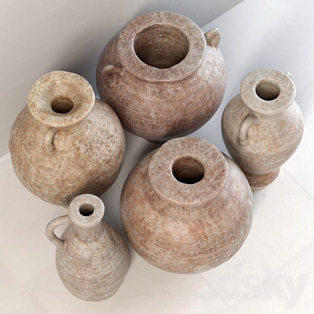 Dishes old history n1 _ Old clay jugs 3DS Max Model - thumbnail 4