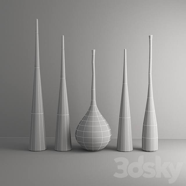 Dome Deco. set of vases 3DSMax File - thumbnail 2