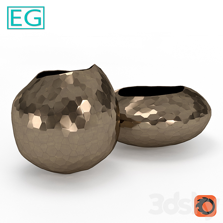 EG Edge metal vase 3DS Max - thumbnail 1