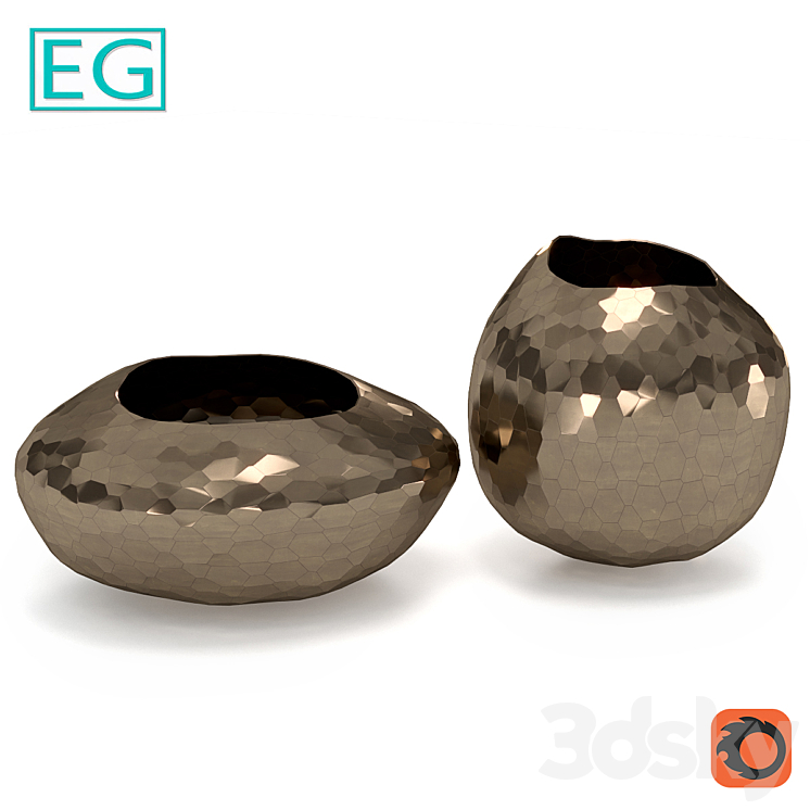 EG Edge metal vase 3DS Max - thumbnail 2