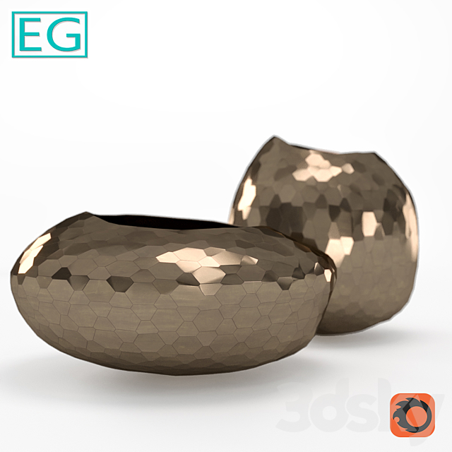 EG Edge metal vase 3DSMax File - thumbnail 3