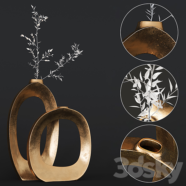 Elodie Brass Ring Vases 3DSMax File - thumbnail 1