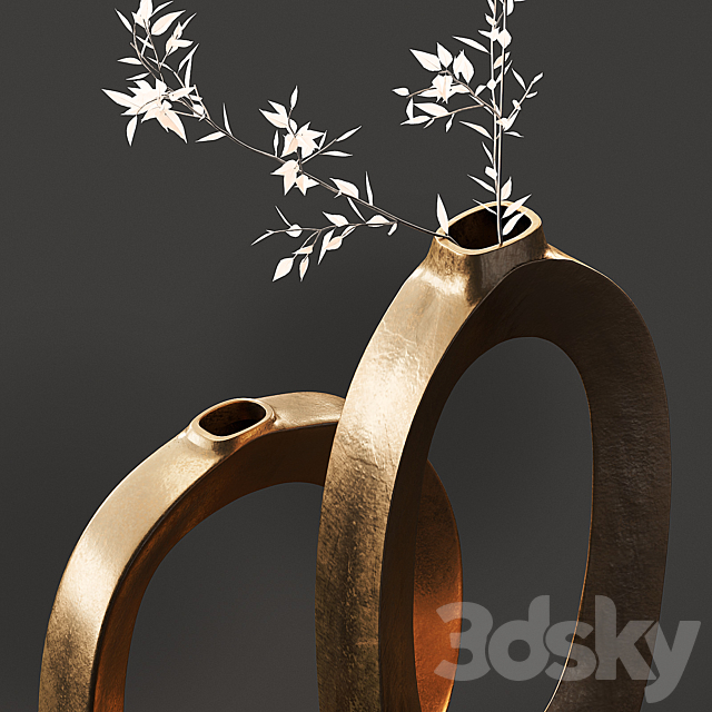 Elodie Brass Ring Vases 3DSMax File - thumbnail 2