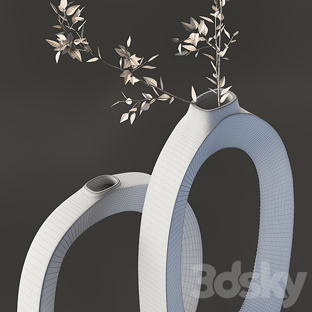 Elodie Brass Ring Vases 3DSMax File - thumbnail 3