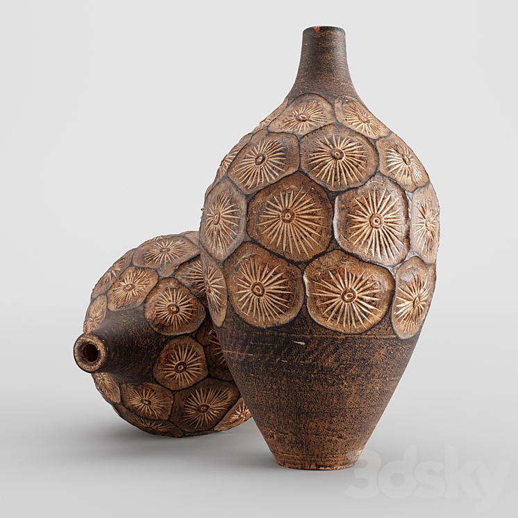 ethnic vase 3DS Max Model - thumbnail 1