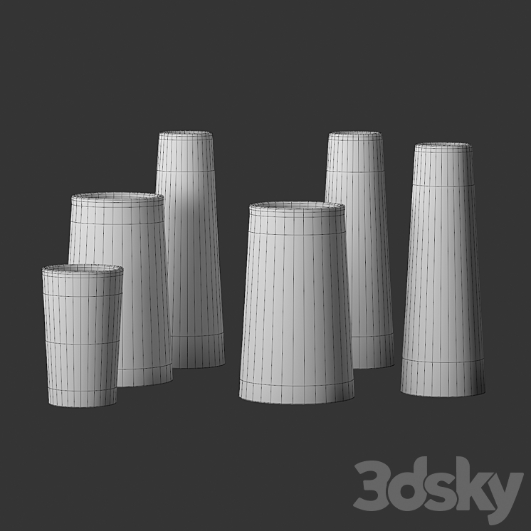 Foundations Marble Vases West Elm 3DS Max - thumbnail 2