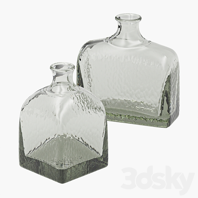 Glass bottle vases 3DS Max Model - thumbnail 4