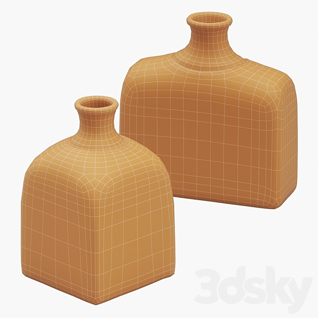 Glass bottle vases 3DS Max Model - thumbnail 5