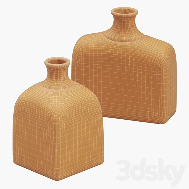 Glass bottle vases 3DS Max Model - thumbnail 6