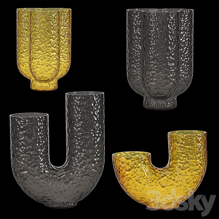 Glass vases (Corner Design) 3DS Max Model - thumbnail 2