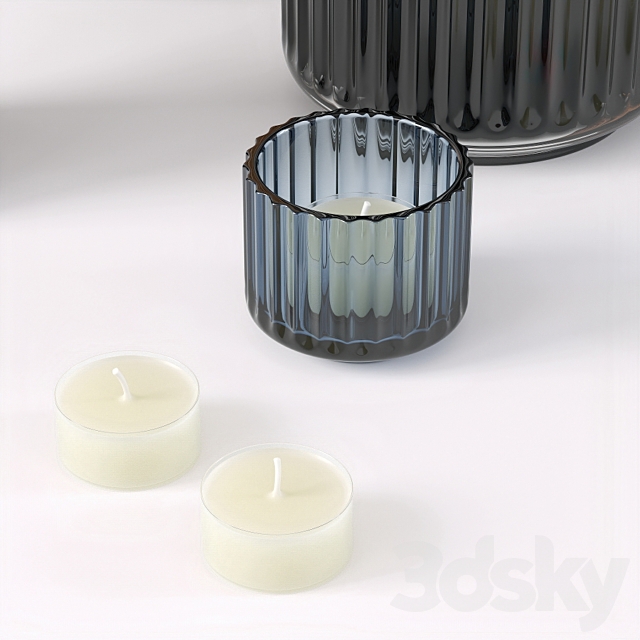 Glass vases with candleholders Lyngby Porcelæn 3ds Max - thumbnail 2